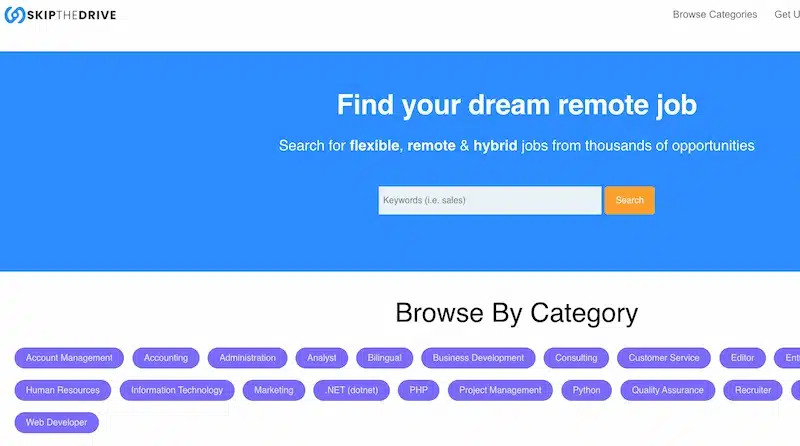 SkipTheDrive, una de las páginas para buscar trabajos remotos