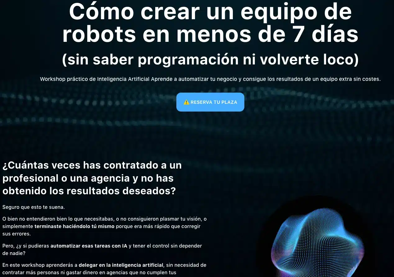 ejemplo de landing page de curso online